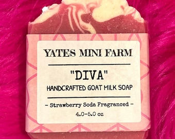 DIVA Strawberry Soda Fragranced Goat Milk Soap Bar