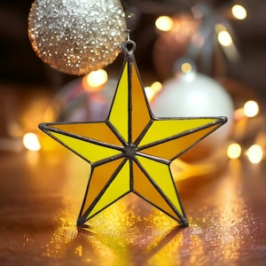 Christmas star sun catcher, Stained glass star Christmas decoration