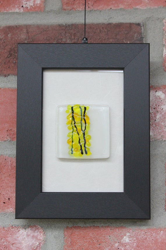 Glassframed decoration Glass art frame Glass fused Glass Etsy