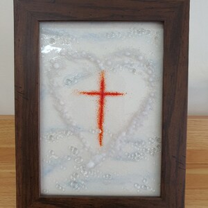 Love, Christ&#39;s love, Cross love, glass art