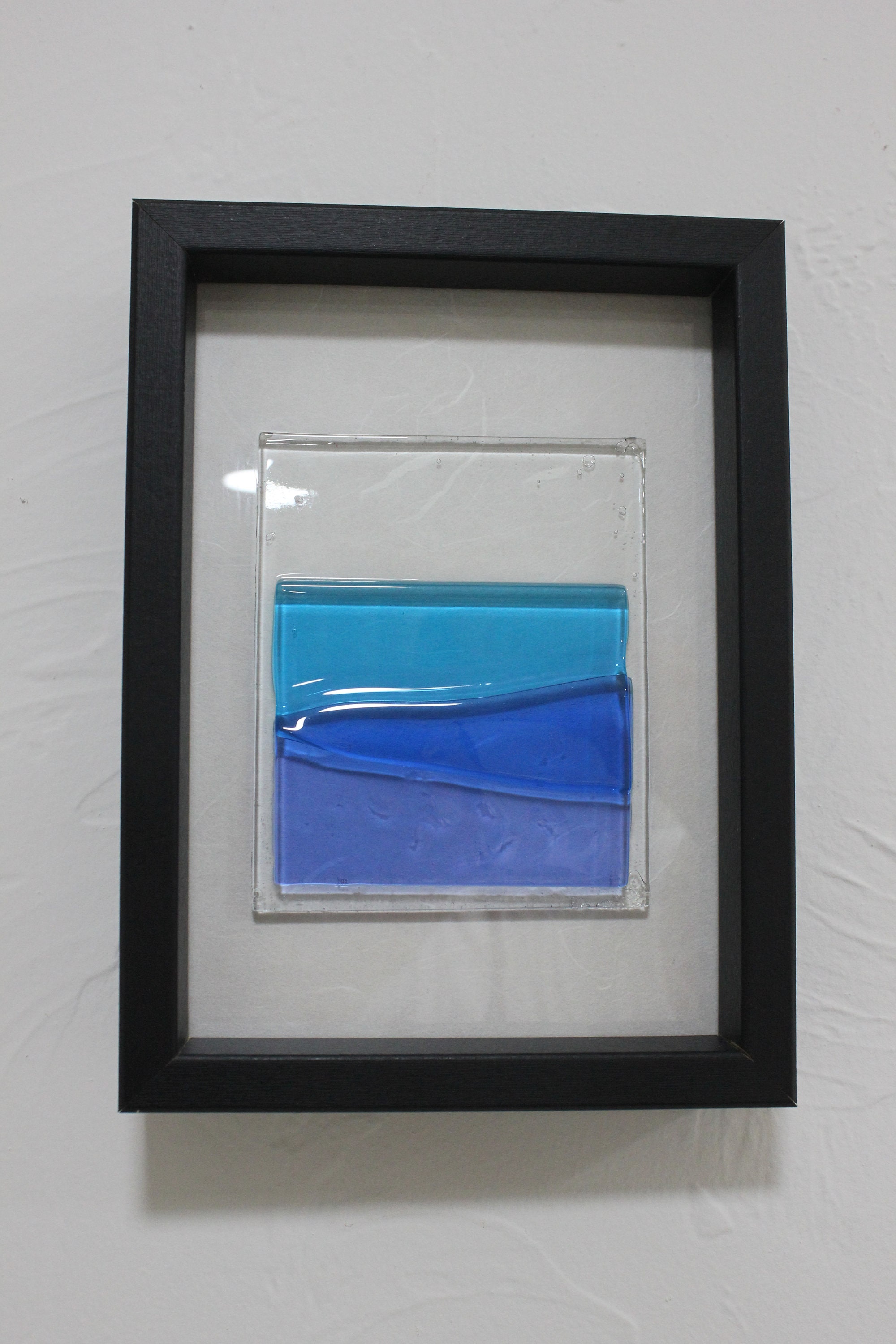 Glass art frame Color of water Glass fused Glass framed Etsy Polska