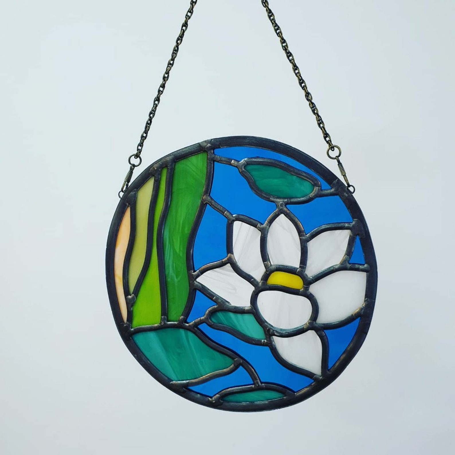 Water Lily Stained Glass, Stained Glass Panel Etsy
