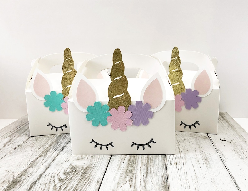 Unicorn Party Favor Boxes Unicorn Theme Birthday Goodie image 0