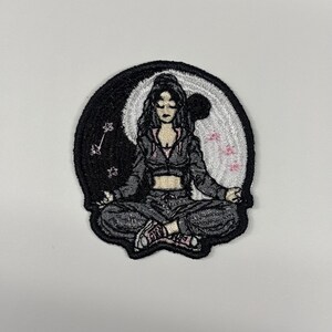 Intricate Yin Yang Meditation Patch -2.13x2.28 Inches Embroidered Zen Design with Starry Night and Stardust Contrast