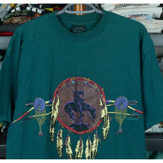 1994 Habitat Men's XL Aboriginal Art Single Stitch VT… Gem