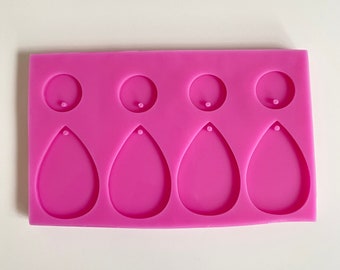 Molde de silicona para pendientes con forma de lágrima - molde de resina para joyería