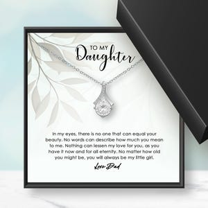 Gift for Daughter, Love Dad, Pendant Necklace Sentimental Gift Message Card