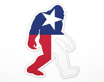 Texas Sasquatch Sticker (TX, Big Foot, Yeti, mythical, unexplained)