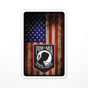 US Flag POW/MIA Sticker (U.S.A. Armed Forces, Merica, America, Military, Sacrifice)