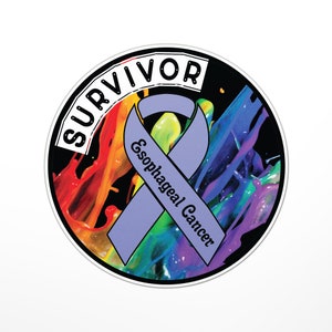 Survivor Esophageal Cancer Sticker (Cancer, Fight, F Cancer, Medical, Medicine)