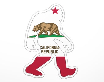 California Sasquatch Sticker (CA, Big Foot, Yeti, mythical, unexplained)