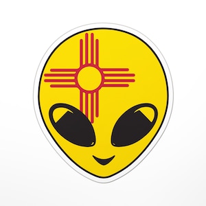 New Mexico Flag Alien Sticker (Out of this World, Aliens, Believe, Sighting, Supernatural)