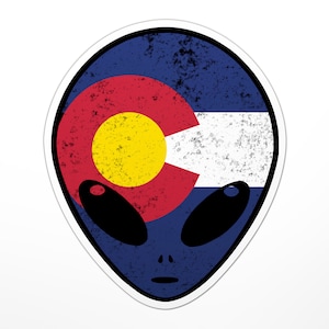 Colorado Alien Head Sticker