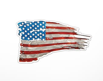 Sticker Autocollant Drapeau USA Américain – Version Inverse (reverse) Fabriqué En France