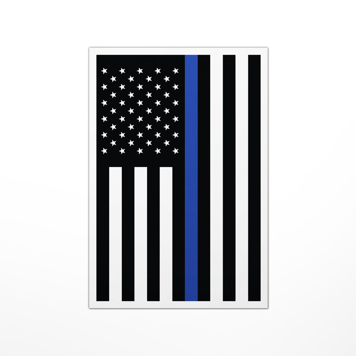 Upright Thin Blue Line Flag Sticker (fallen Officer, Police, DOC ...