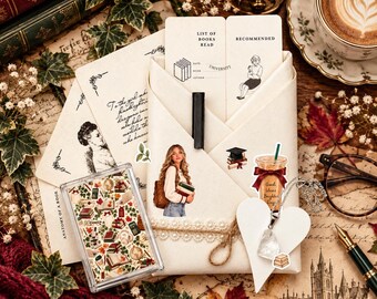 University Life Book Date Gift Set, Surprise Book, Necklace, Magnet, Scrapbook Kit, Date with a Book, Stationery Gift Set, Booktok Gift