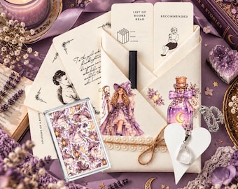 Blind Date With a Book – Witchy Book Lover Gift Set, Necklace, Magnet & Scrapbook Kit, Book Lover Gift, Bookish Gift Set, Booktok Gift,