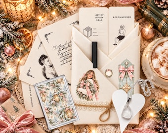 Blind Date With a Book – Christmas Book Lover Gift Set, Necklace, Magnet & Stationery, Booktok Gift, Gift for Reader, Reading Gift