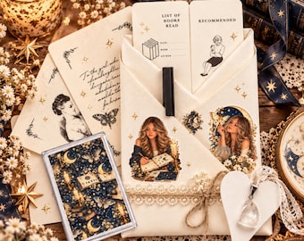Blind Date With a Book – Celestial Life Book Lover Gift Set with Scrapbook Kit, Moon Astrology Book Lover Gift, Bookworm Gift, Booktok Gift