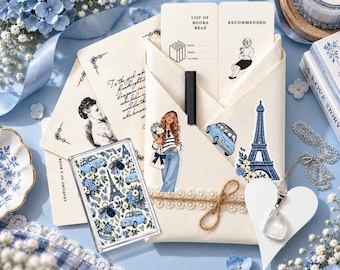 Blind Date With a Book – Paris Book Lover Gift Set, Necklace, Magnet & Scrapbook Kit, Blind Date with Book, Book Lover Gift, Bookworm Gift