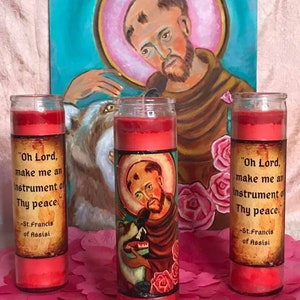 Presente de São Francisco de Assis Vela de São Francisco Vela de Oração Católica de São Francisco Vela de Oração Católica de São Francisco de Assis única