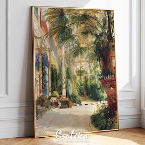 Vintage Botanischer Garten / Botanischer Garten / Viktorianischer Garten / Tropisches Grün / warme Töne / GEDRUCKTES Poster #088