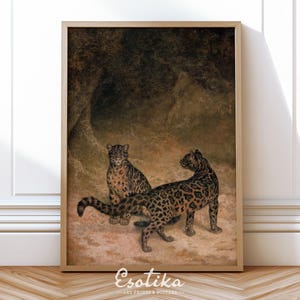 Vintage animal print / African animal painting / Brown Leopard art / Cheetah print / PRINTABLE tropical wall art / digital download #307
