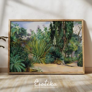Greenery wall art / Tropical garden landscape / jungle print / Vintage PRINTABLE rainforest art / rustic beach decor / digital download #369