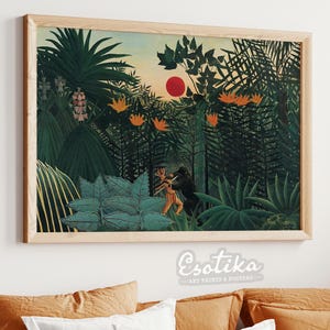 Henri Rousseau dunkelgrüne Landschaft / tropische Landschaft / Vintage PRINTABLE / großes Wandbild / digitaler Download #079