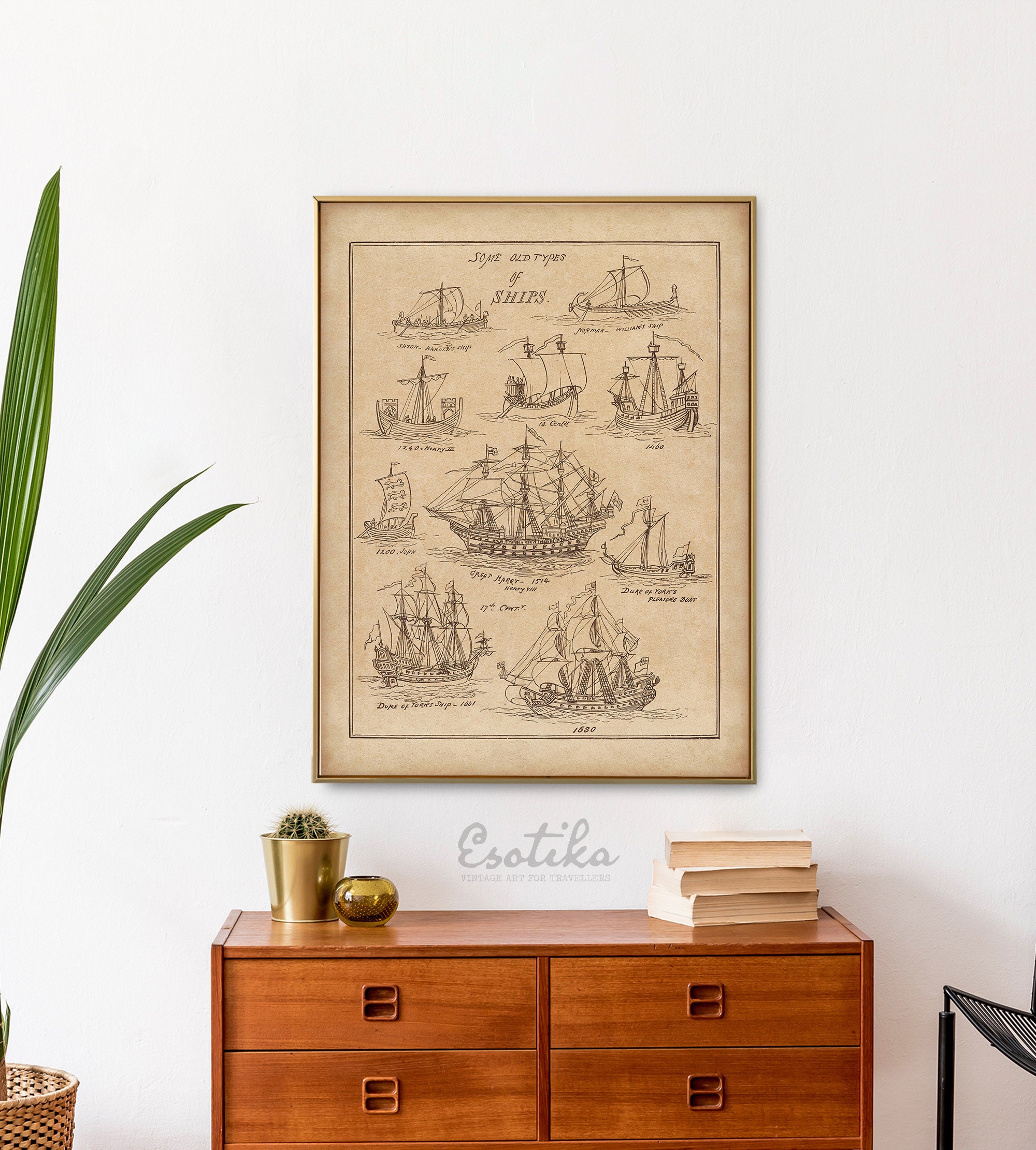 Antique Ship Drawings / PRINTABLE Vintage Coastal Art / Nautical ...