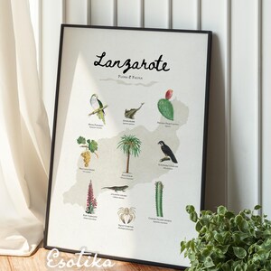 Lanzarote Kanarische Inseln Posterdruck / Airbnb / Kanarische Inseln Karte Poster / Poster zum Ausdrucken / Natur Geschenk #374