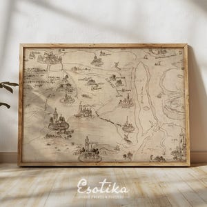 impression de carte vintage / carte brune antique des Pays-Bas / dessin de carte de pays à imprimer / peinture nautique du vieux monde / téléchargement numérique #116
