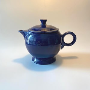 Vintage Fiesta Fiestaware Large Teapot in Original COBALT Blue Glaze