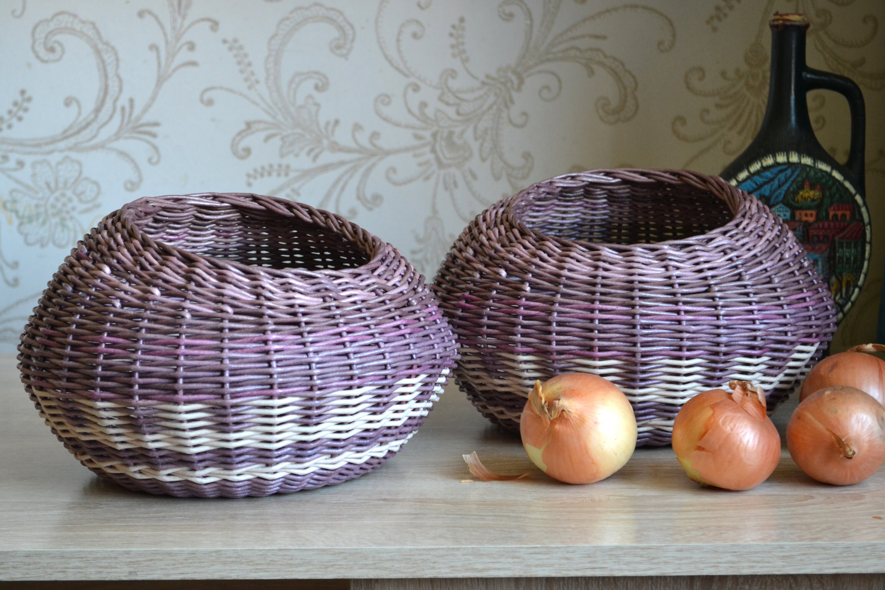 Potato and onion bin. Potato storage onion storage. Wicker Etsy