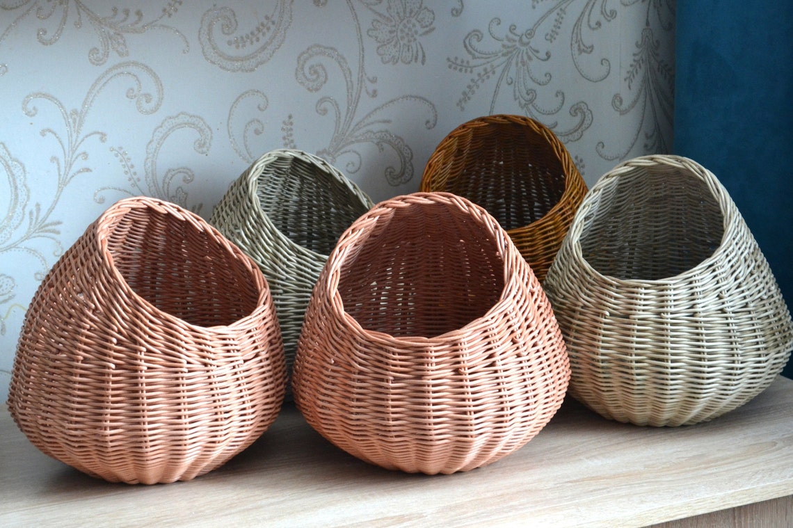 Wicker basket for storing vegetables and other products in the Etsy