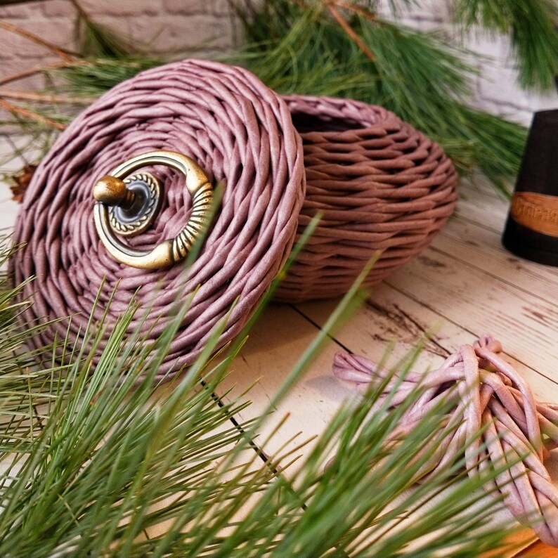 Jewelry house. Decorative gift box Small wicker baskets with lid Vintage jewelry box Valentine gift for her
