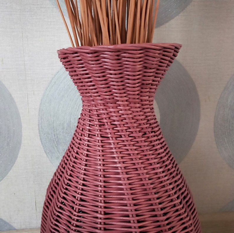 Tall Floor Vase for Dried Flower. Wicker Basket Vase for Home Etsy