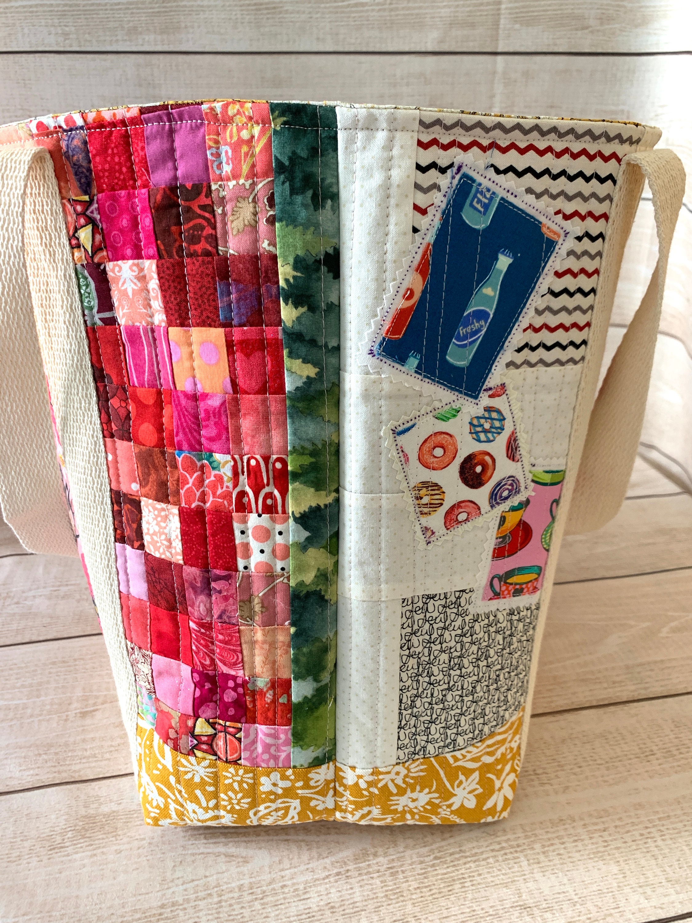INAPPROPRIATE Quilted Tote Bag Fabric Scrap Bag Eco Etsy