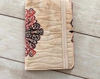 Quilted Notebook Cover - Eco Notebook Gift, Fabric Notebook, Fabric Journal, Cloth Notebook, Quilted Journal, Travelers Notebook Handmade