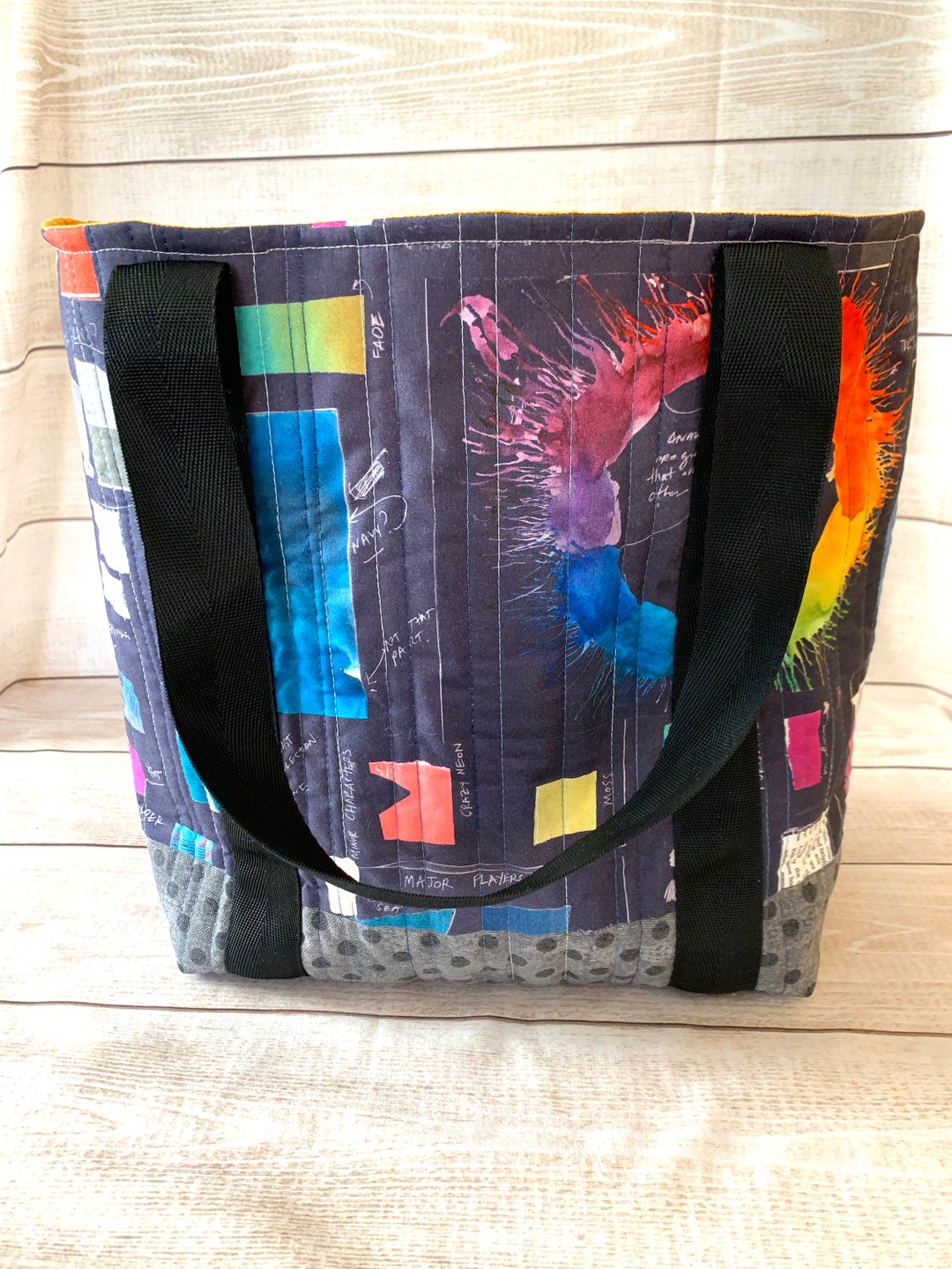 Quilted Tote Bag Fabric Scrap Bag Eco Friendly Gift Etsy