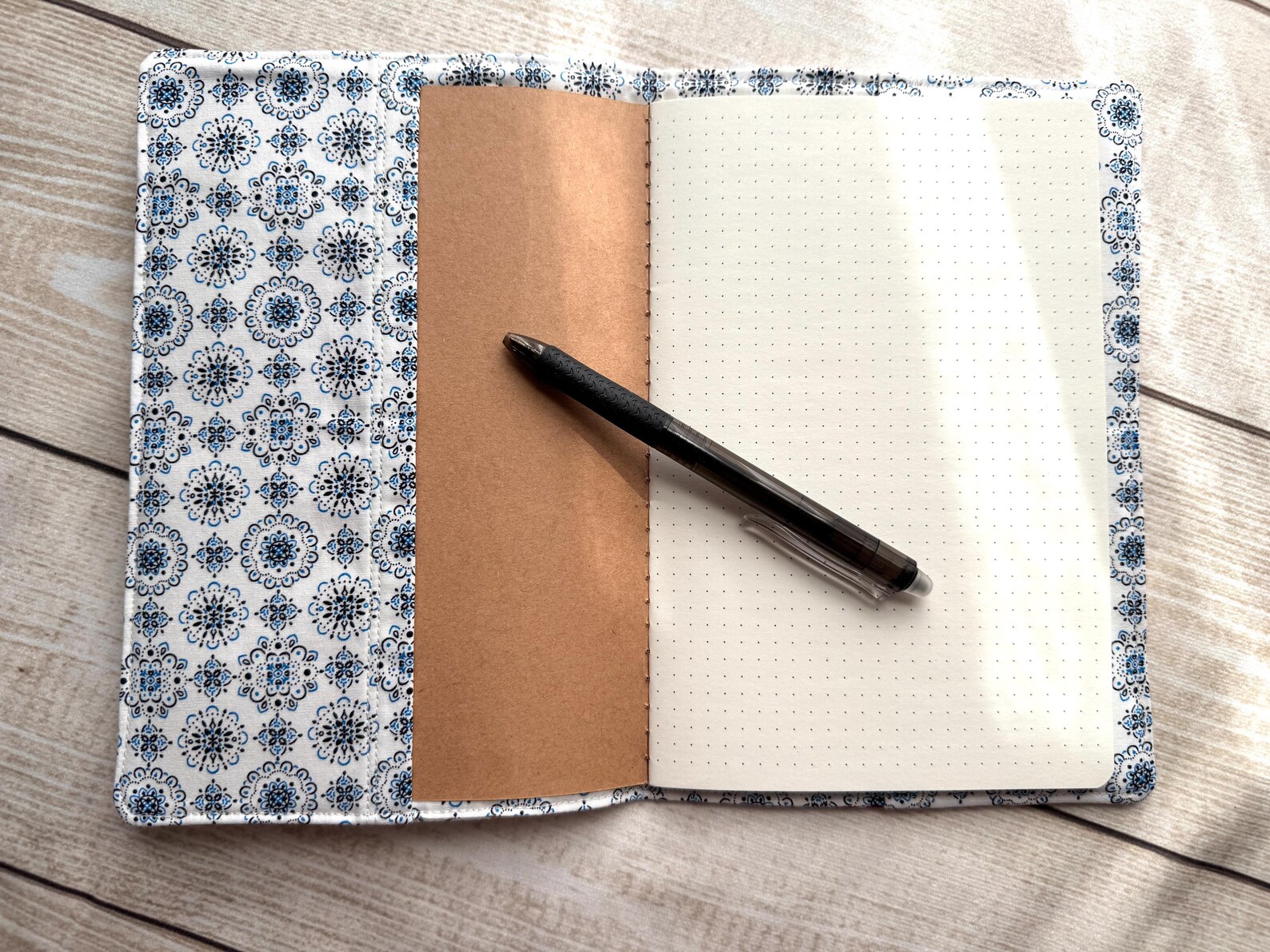 Quilted Notebook Cover - Eco Notebook Gift, Fabric Notebook, Fabric ...
