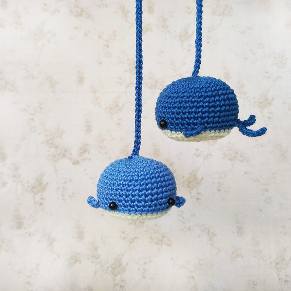 Car accessories amigurumi whale - Car rear view mirror charms crochet whales