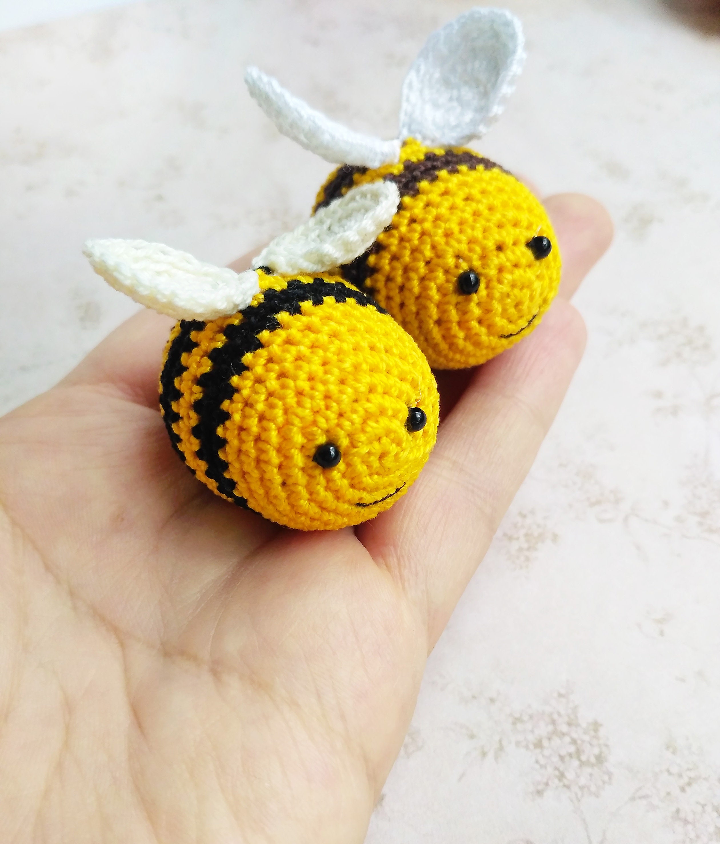 Crochet Mini Bumble Bee Amigurumi Keychain Etsy