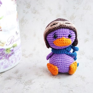 Crochet tiny duck cute gift car accessories Car hanging charm of rear view mirror keepsake for him image 5