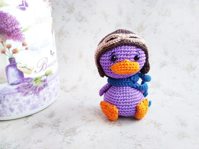 Crochet tiny duck cute gift car accessories Car hanging charm of rear view mirror keepsake for him image 5