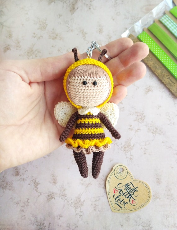 Crochet Pattern Doll Honey Bee / Cute Keychain Bumble Bee DIY / Kawaii  Amigurumi Doll Pattern / Plush Bee Pattern PDF 