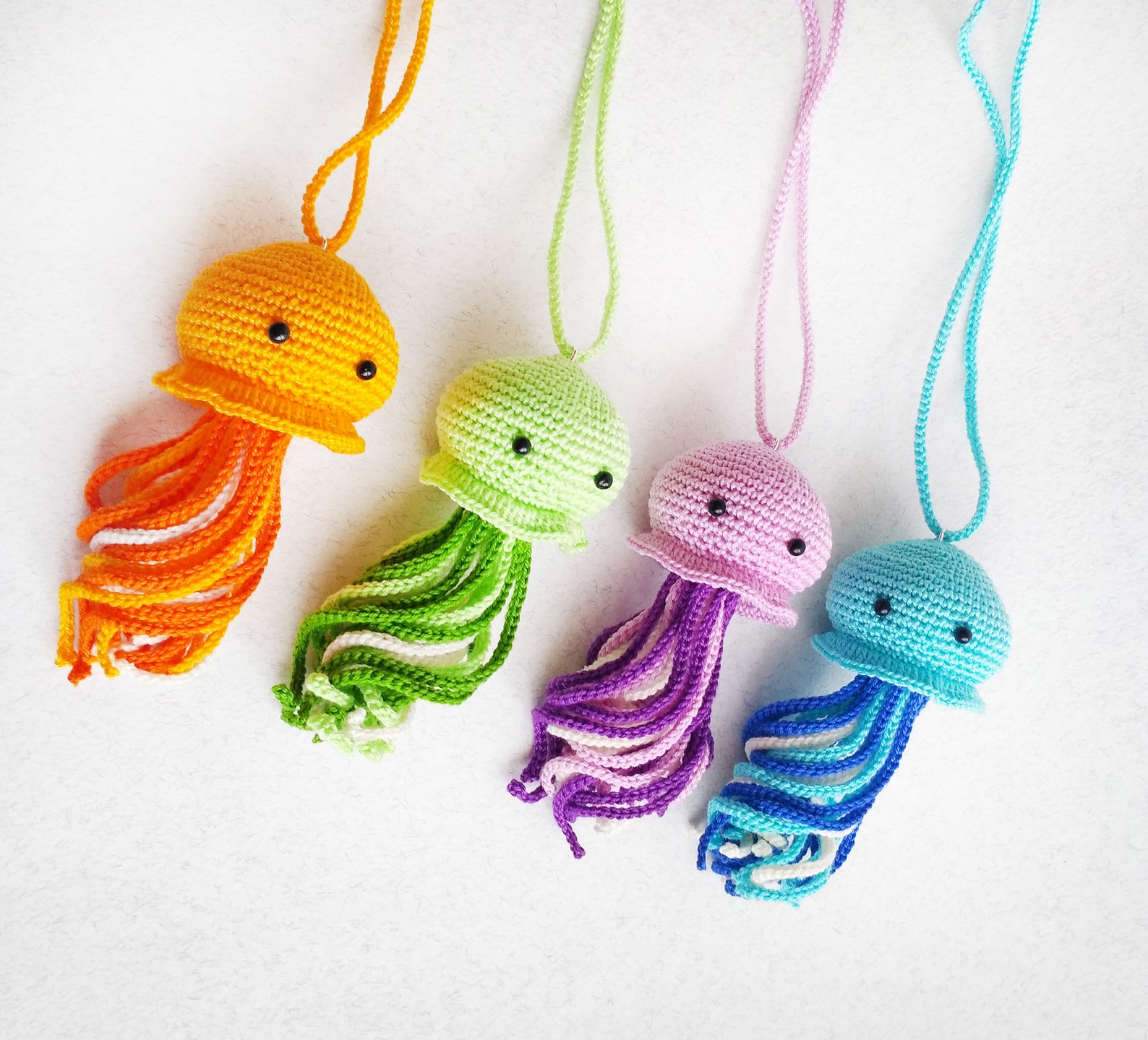 Crochet Jellyfish Pattern PDF Cute Keychain DIY Kawaii Etsy