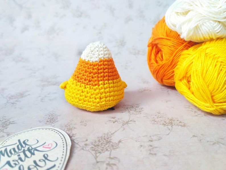 Halloween Decor Candy Corn Crochet Thanksgiving Keychain Etsy