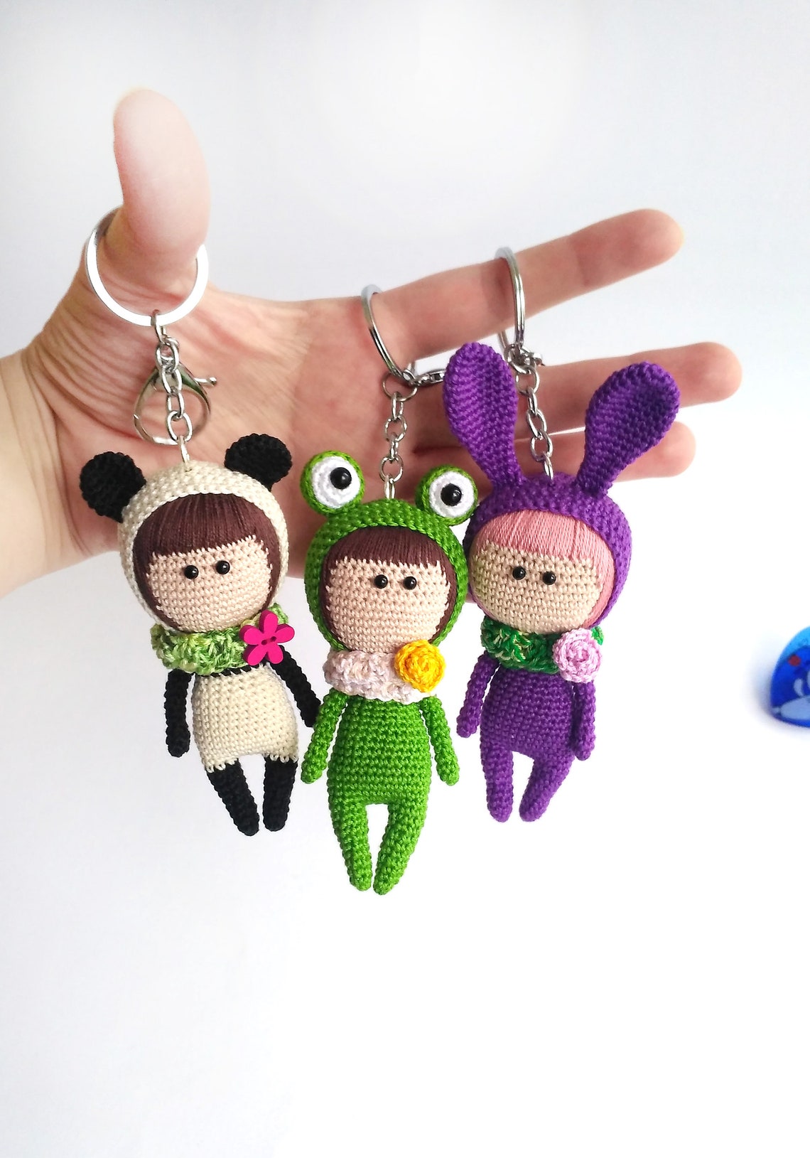 Bunny crochet doll kawaii keychain Small amigurumi rabbit bag Etsy