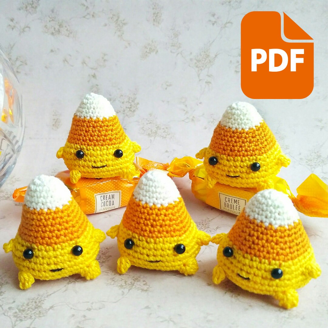 Candy Corn Halloween Crochet Pattern - Cute Halloween Amigurumi Desk ...